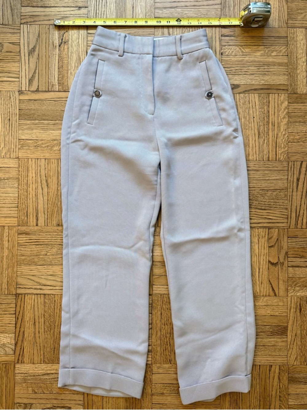Babaton High Waisted Light Grey Trousers, 00